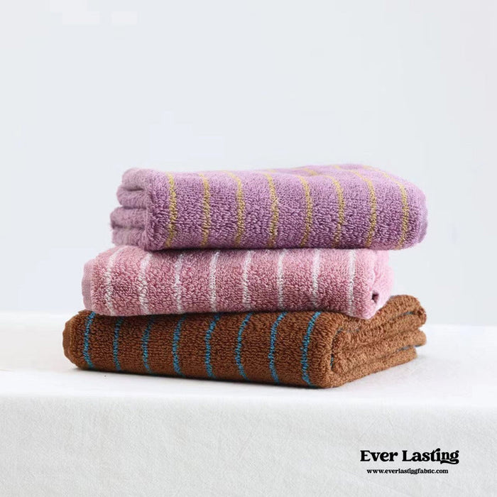 Striped Cotton Towel / White - Ever Lasting