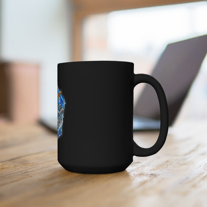 Taking Flight with Pride: 15oz Black Mug with Military Design - 'Double Flag Eagle U.S. AIRFORCE