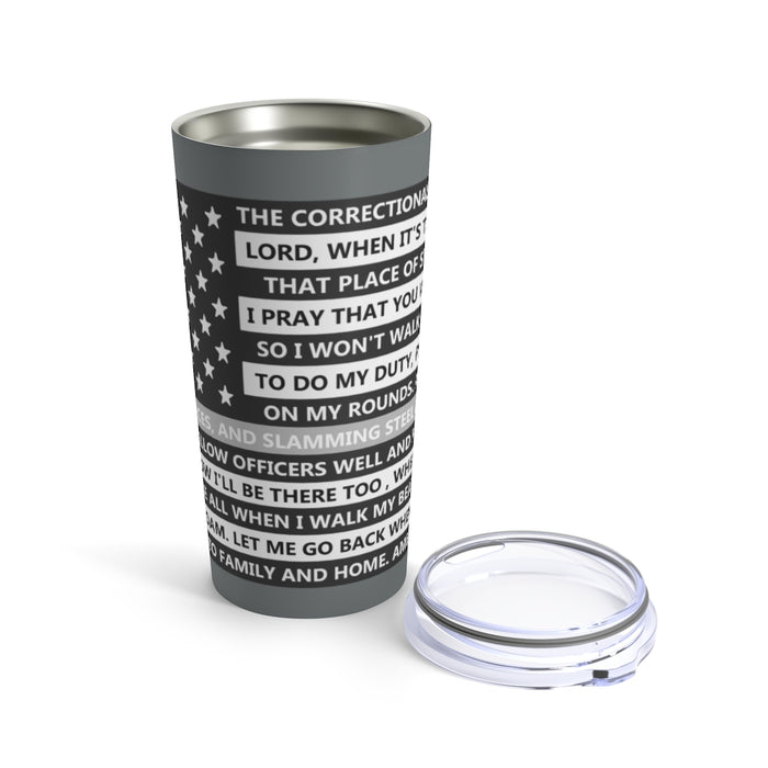 Thin Gray Line Prayer Flag-Correctional Officer Tumbler.