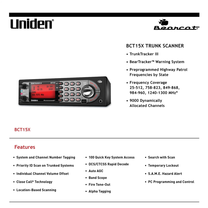 Uniden BCT15X