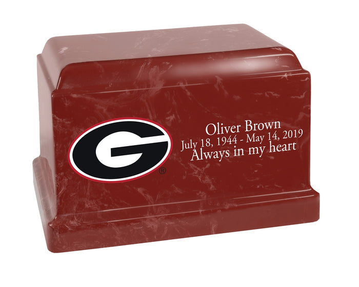 University of Georgia Bulldogs Red Cultured Marble Urn - CMUGA100