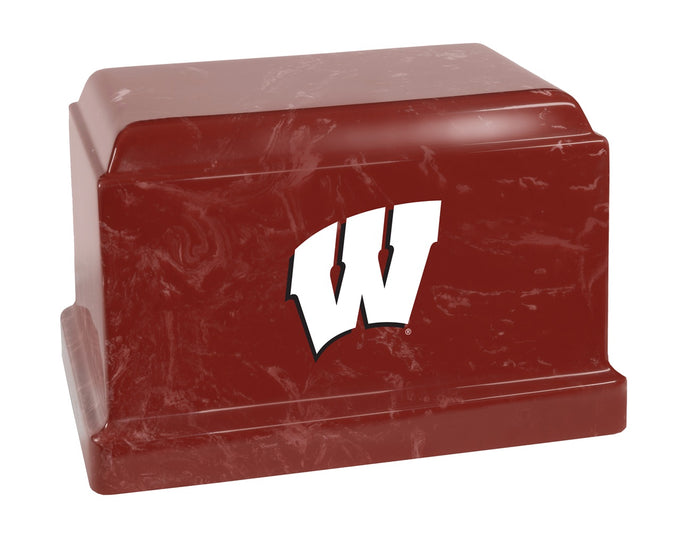 University of Wisconsin Badgers Red Cultured Marble Urn - CMWIS101
