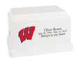 University of Wisconsin Badgers White Cultured Marble Urn - CMWIS100