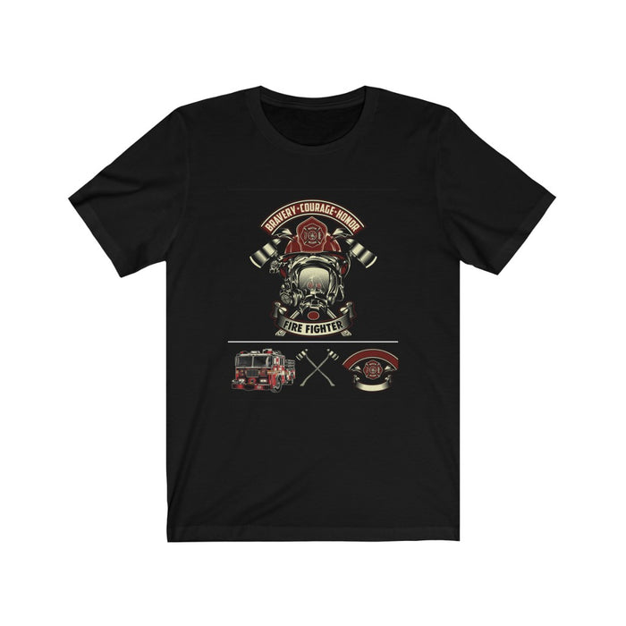 US Air Force Brave- Courage- Honor Firefighter Unisex Short Sleeve Shirt.
