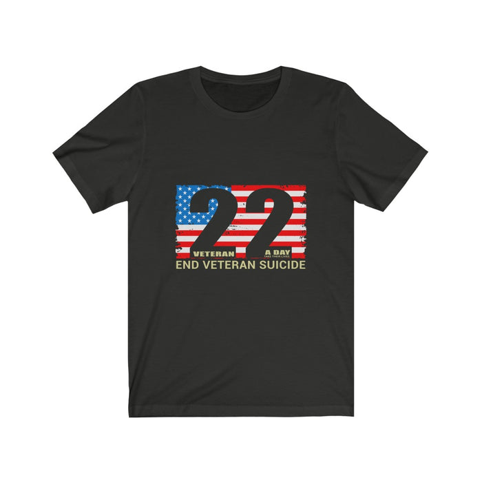 US Military 22 A Day End Veteran Suicide Unisex Short Sleeve Shirt.