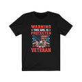 US Military Warning This Girl Is Protected By A Veteran Unisex Short Sleeve Shirt.