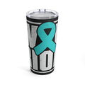 Warrior Spirit: 20oz Stainless Steel Tumbler with PTSD Awareness Ribbon - A Tribute to Resilience & Courage