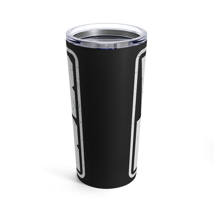 Warrior's Resolve: 20oz Tumbler with Black Background and 'PTSD Awareness - I Wear Teal' Design