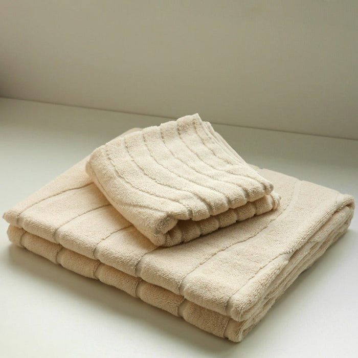 - Ever Lasting - Wavy Cotton Towel / Beige - Towel - Ever Lasting