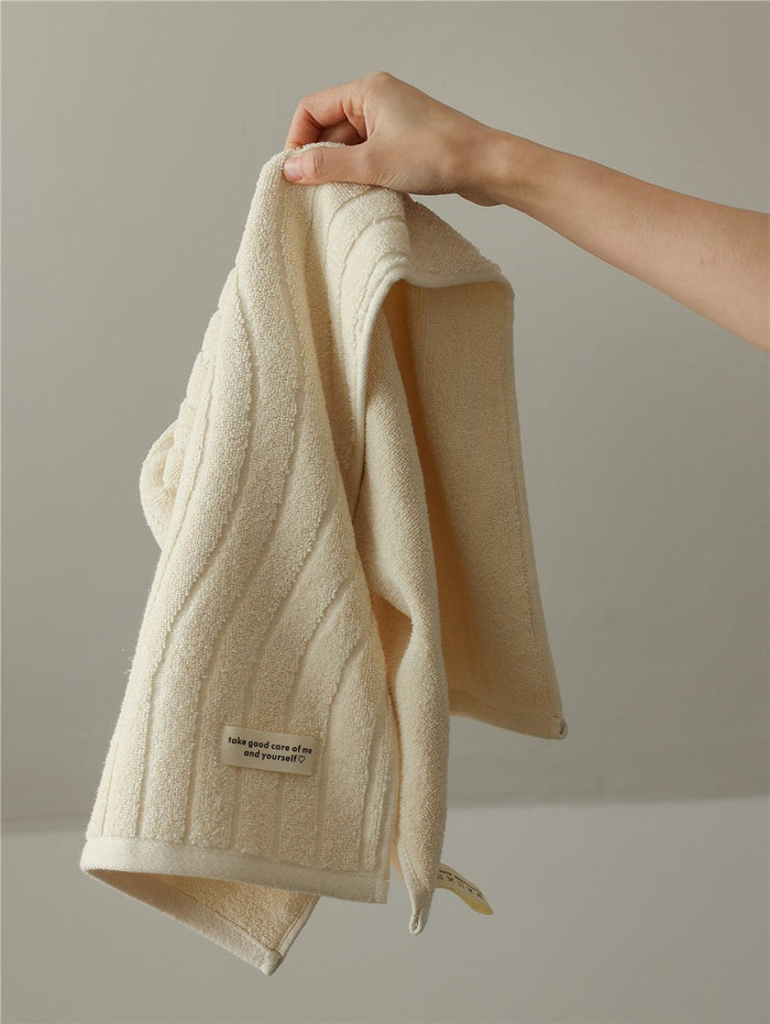 - Ever Lasting - Wavy Cotton Towel / Beige - Towel - Ever Lasting