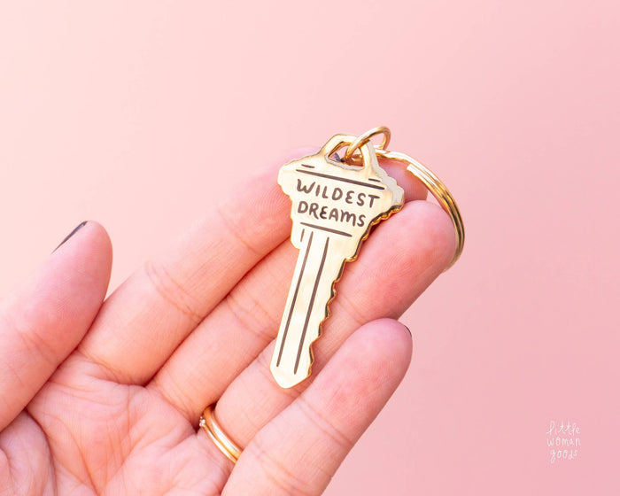 Wildest Dreams Keychain- Motivational Enamel Metal Bag Charm
