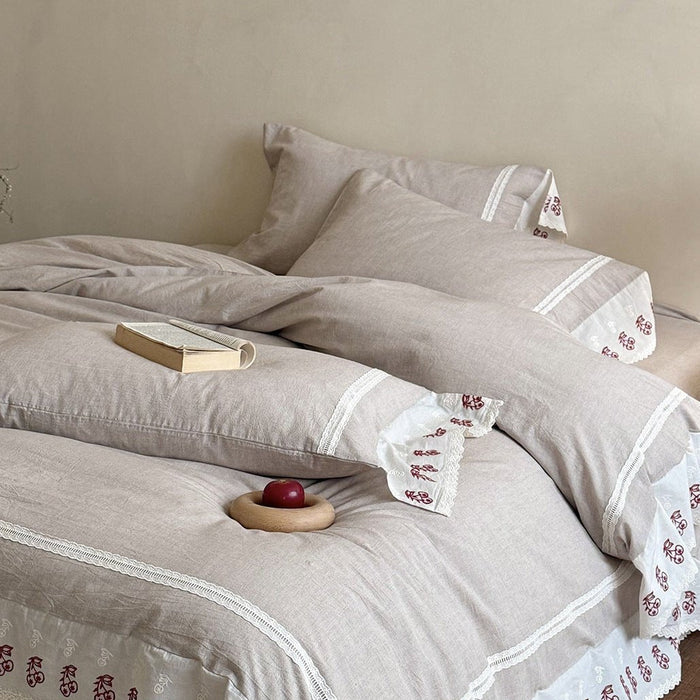 -Ever Lasting - Winslow Lace Bedding Set / White -Bedding Set -Ever Lasting