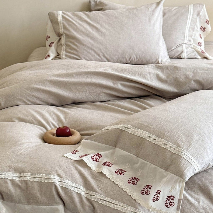 -Ever Lasting - Winslow Lace Bedding Set / White -Bedding Set -Ever Lasting