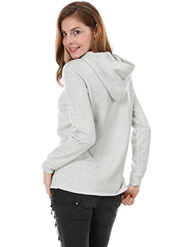 Women Floral Skull Print Pullover Hoodie Sweatshirt